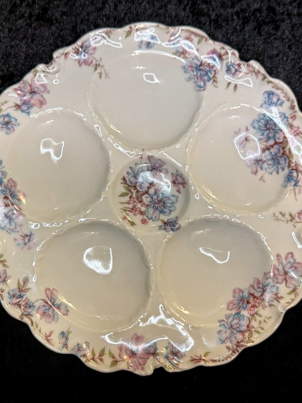 Antique Haviland Limoges Floral Oyster Plate Schleiger Pattern A938